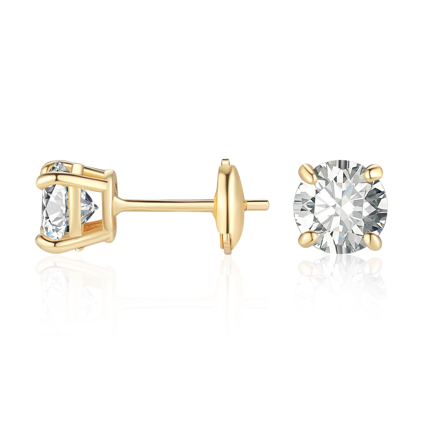 Round Cut Moissanite Stud Earrings