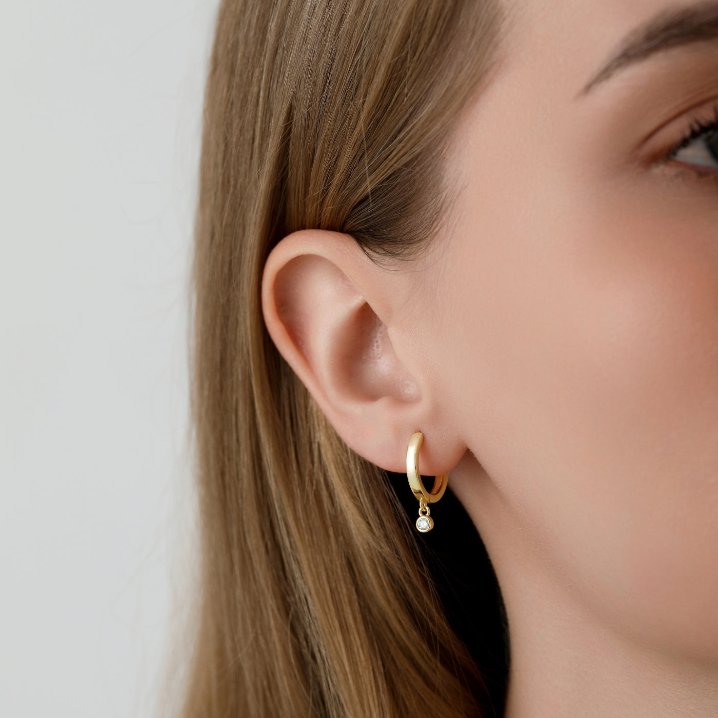 Moissanite Drop Huggie Earrings