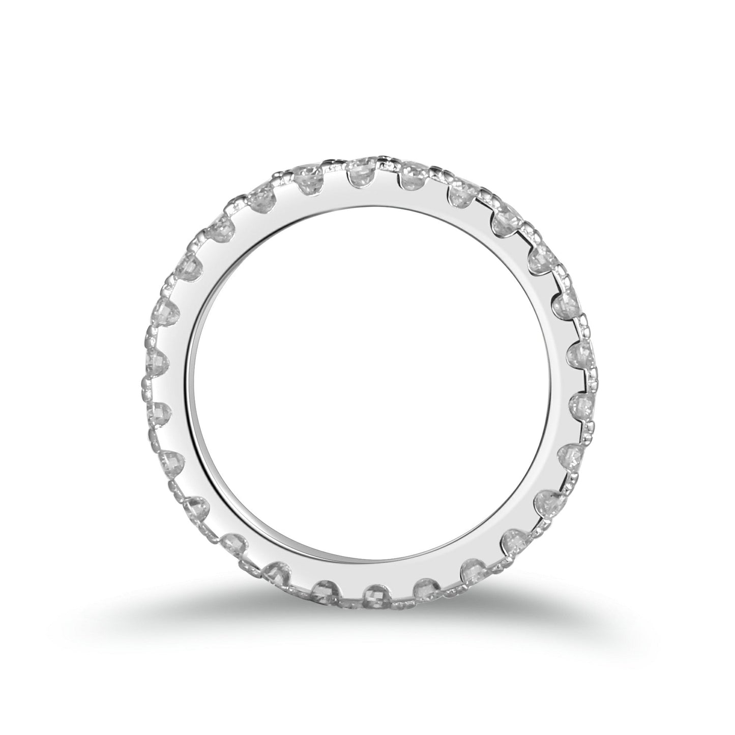 Pave Round Cut Moissanite Eternity Band
