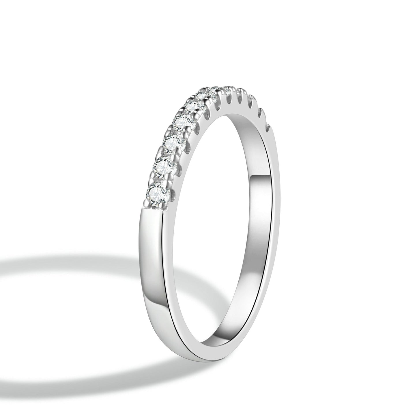 Classic Round Cut Moissanite Wedding Band