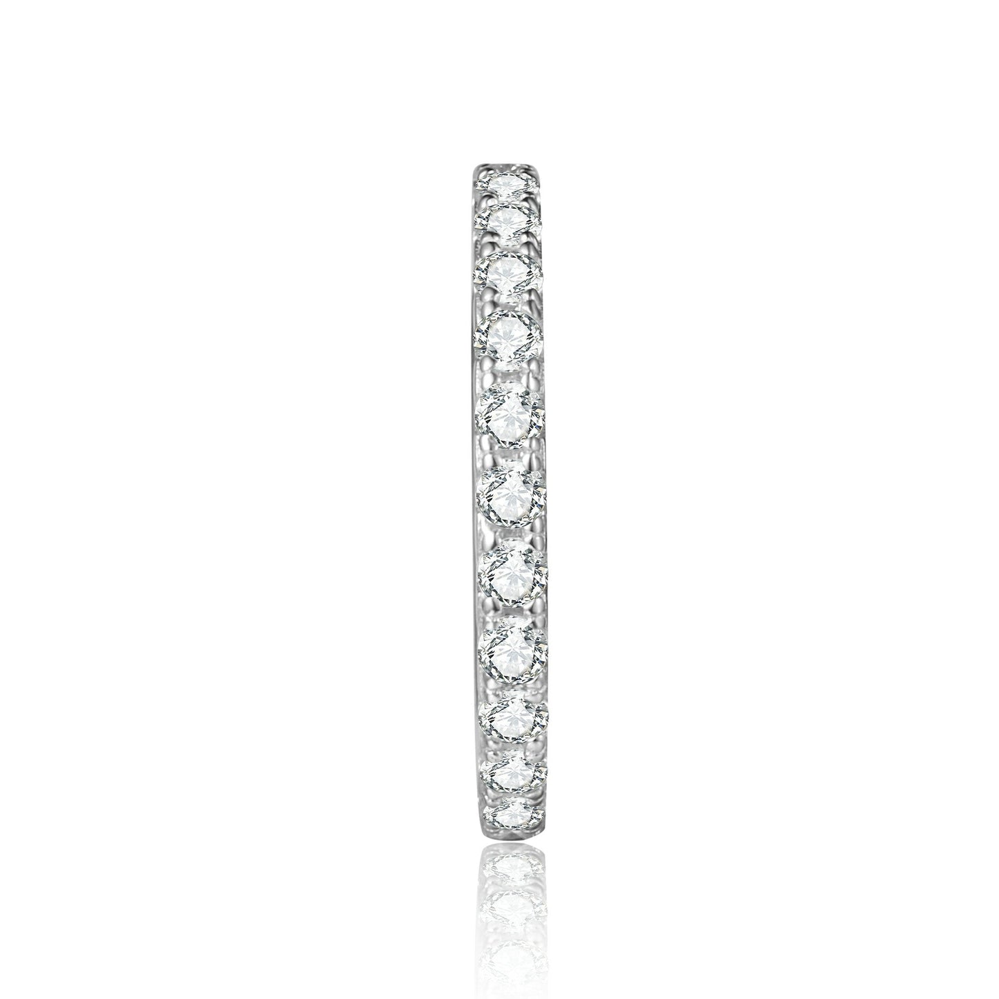Pave Round Cut Moissanite Eternity Band