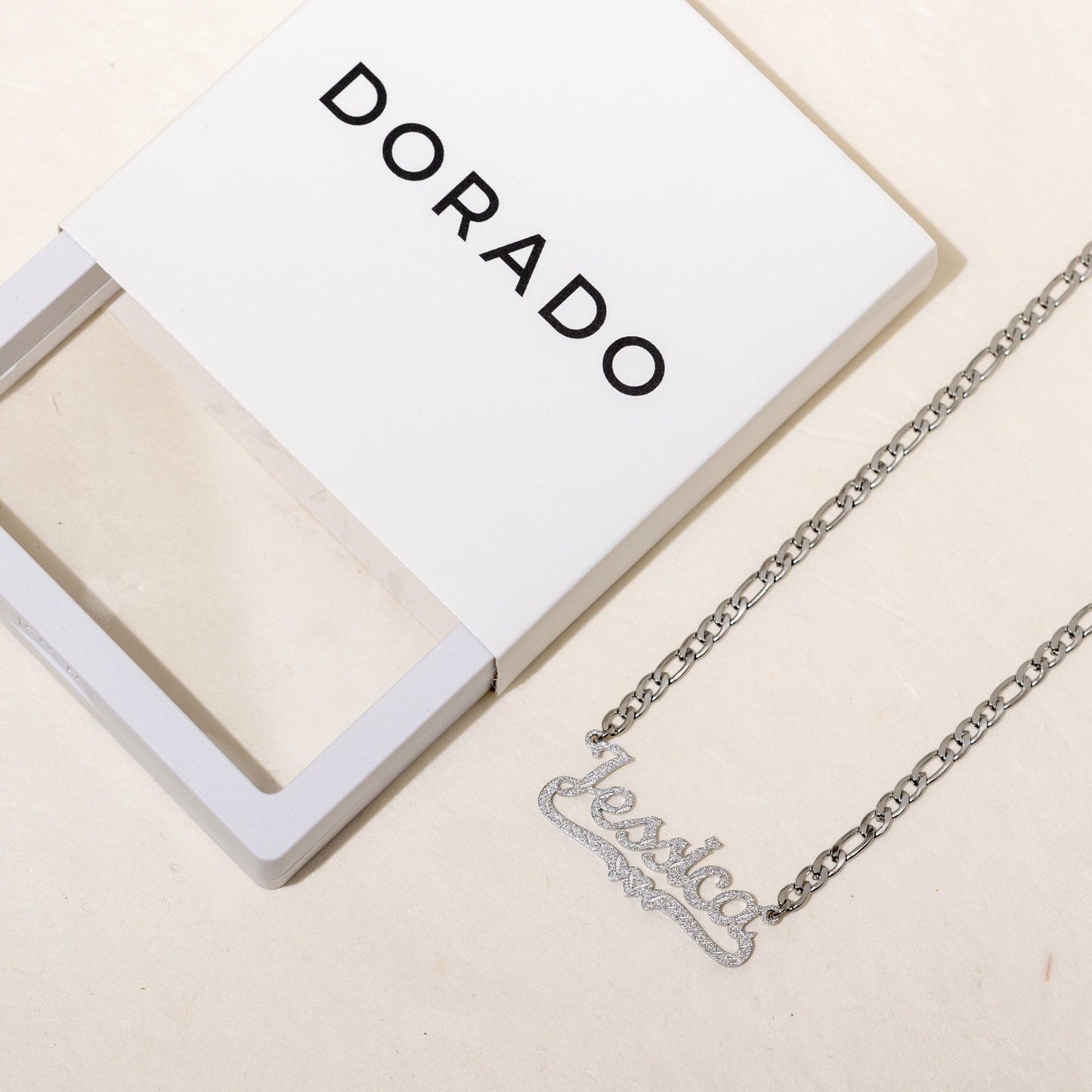 Kids Diamond Cut Heart Name Necklace