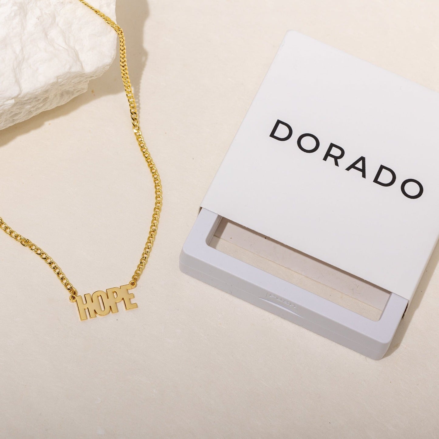Kids Block Name Necklace w/ Cuban Chain