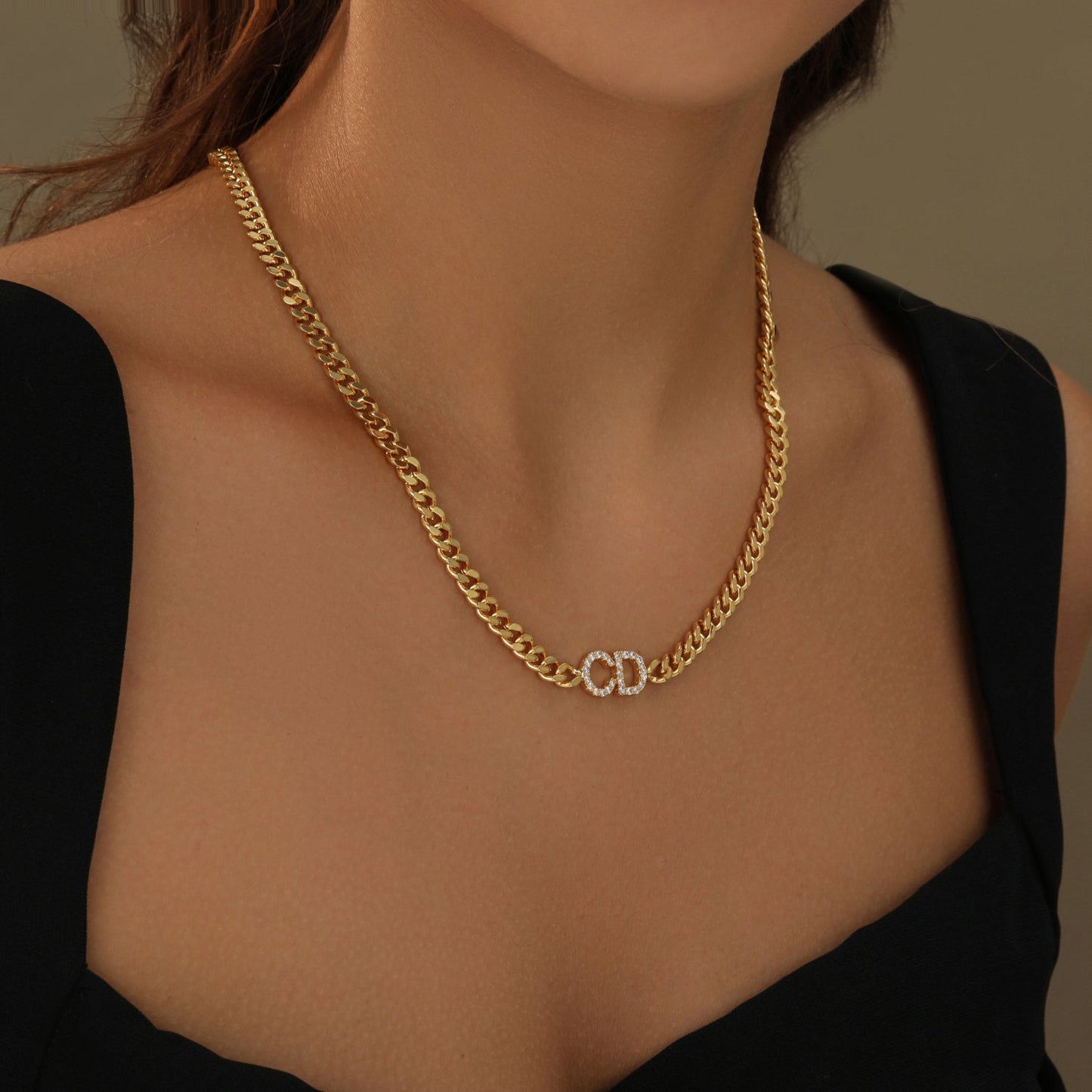 Iced Initials Necklace w/ Cuban Chain