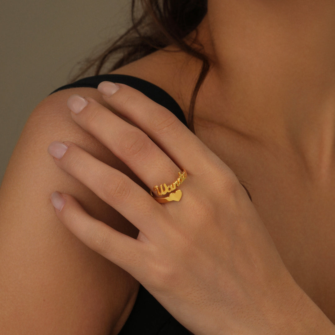 Heart Name Ring