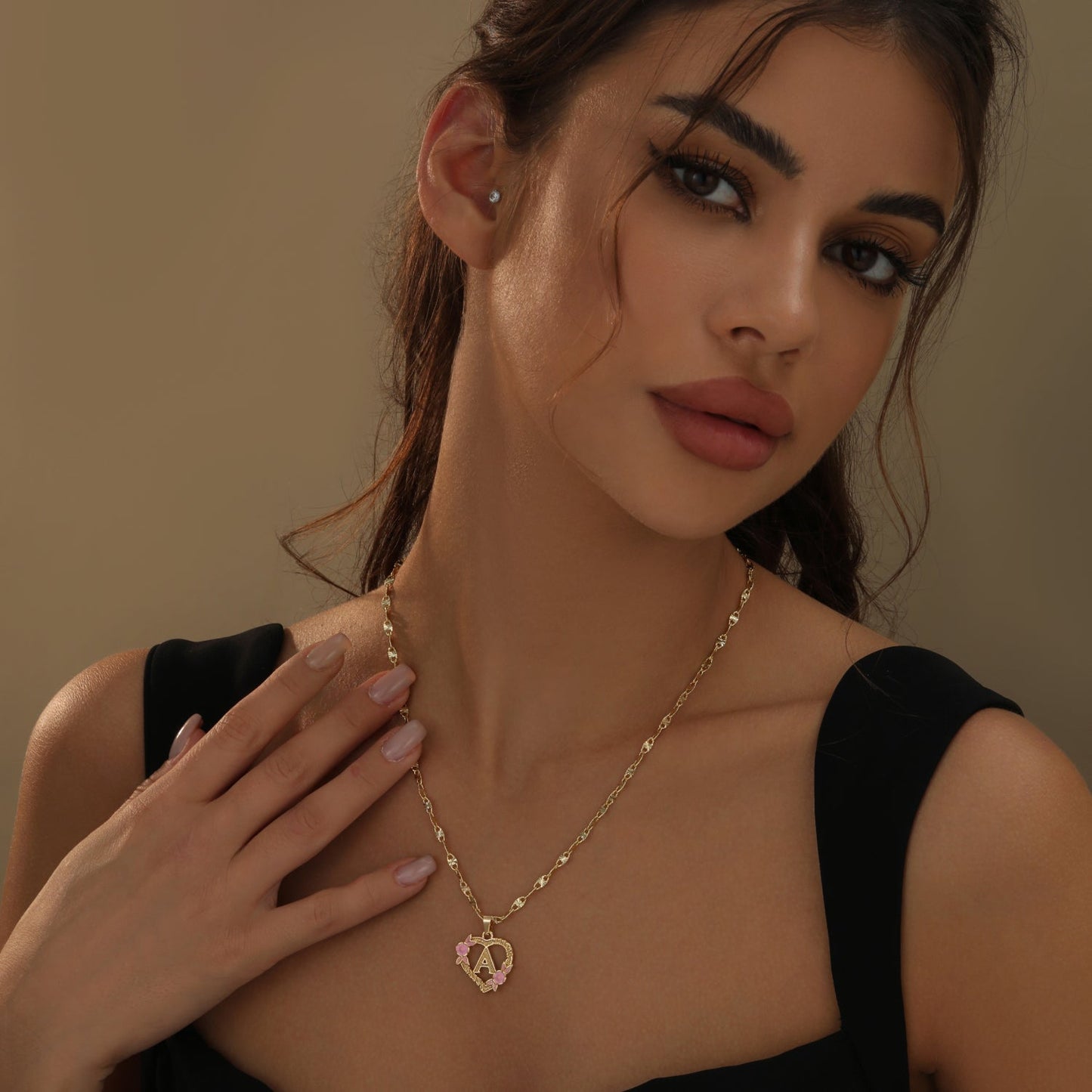 Flower Initial Necklace w/ Clip Chain