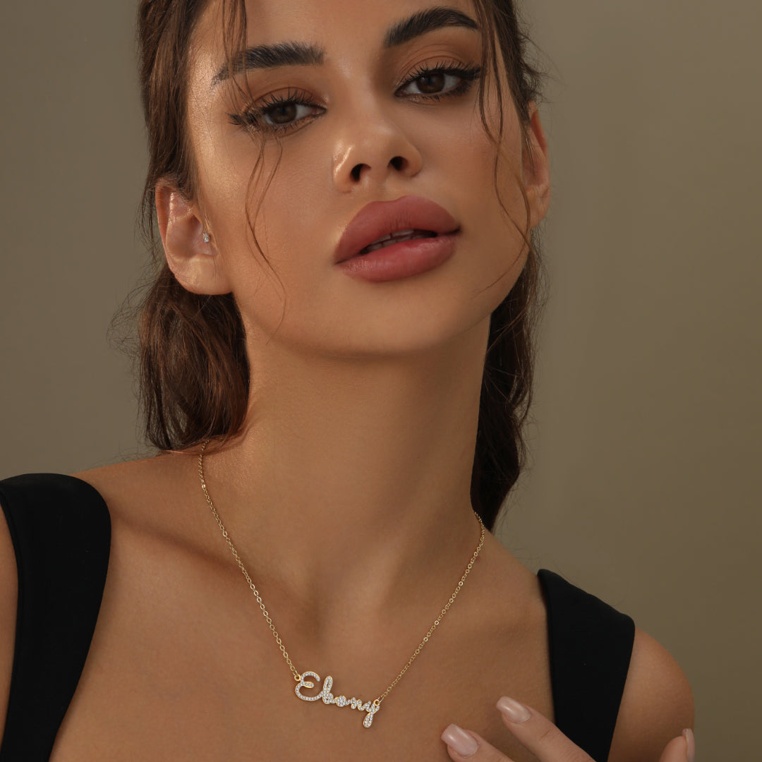 Script Iced Name Necklace