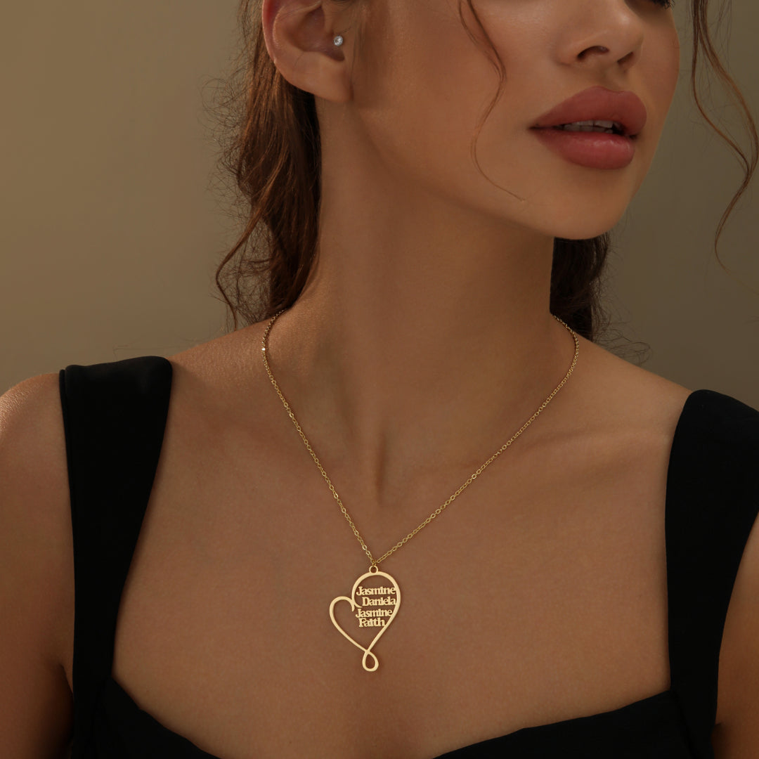 Family Name Heart Necklace