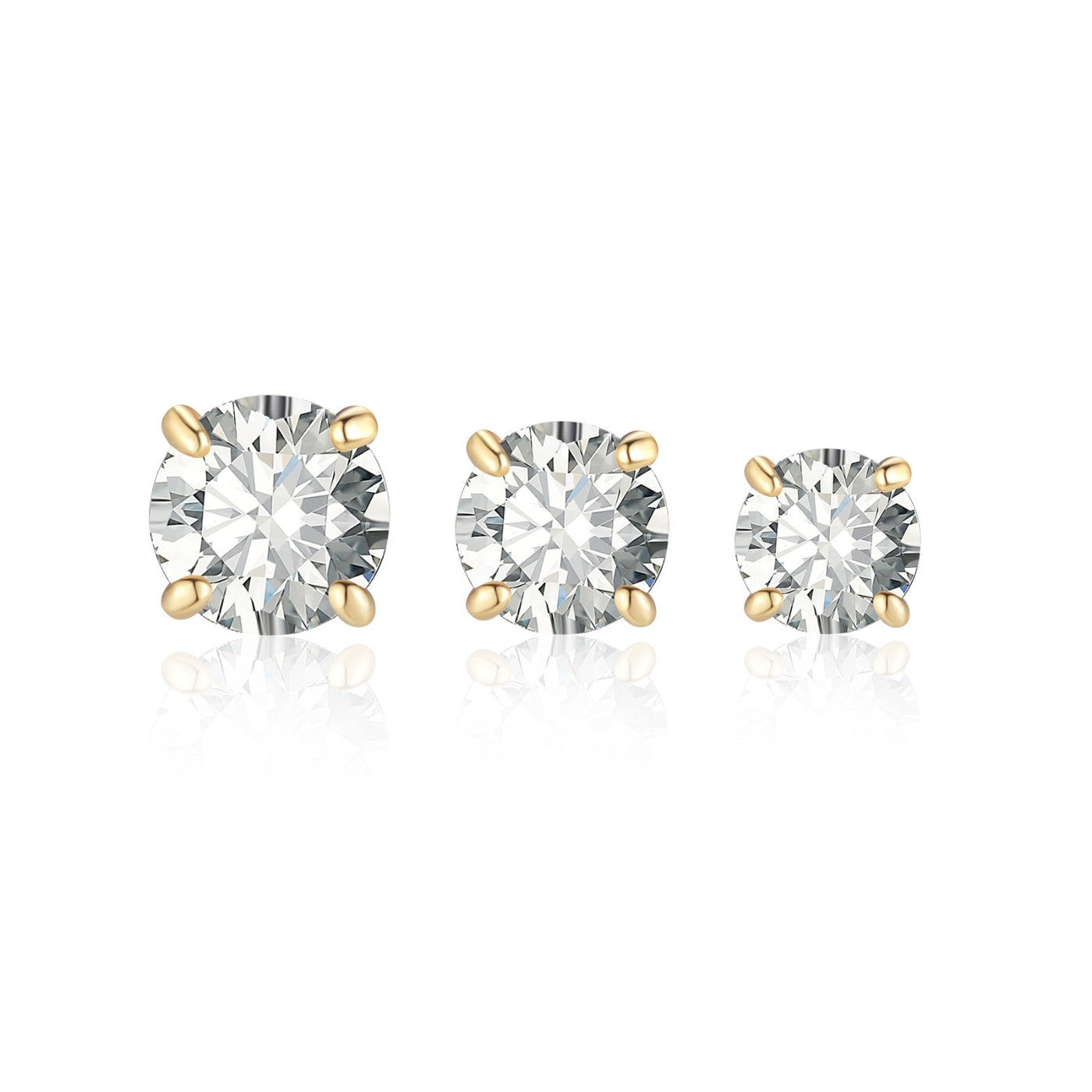 Round Cut Moissanite Stud Earrings