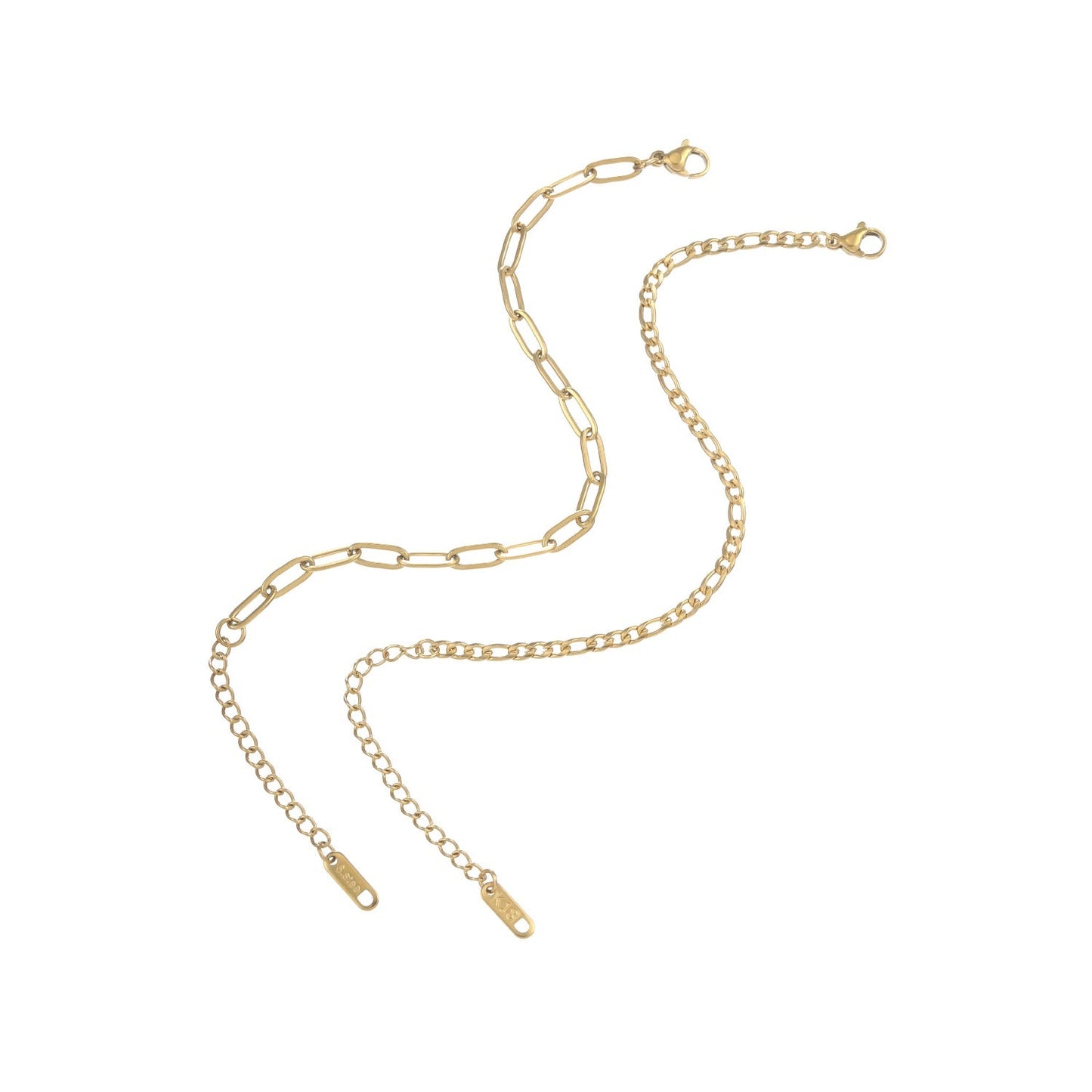 Paperclip Figaro Bracelet Set
