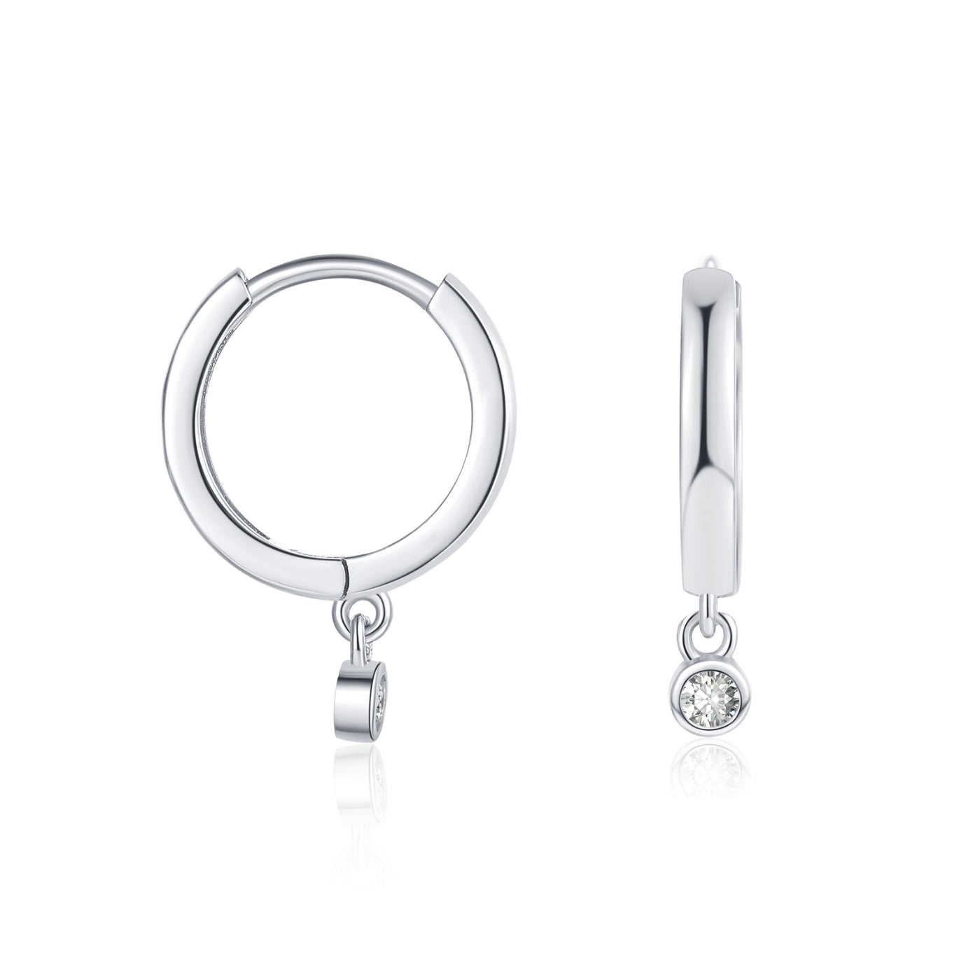 Moissanite Drop Huggie Earrings