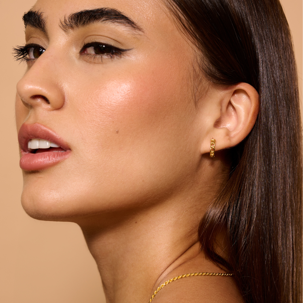 Cuban Link Huggie Earrings