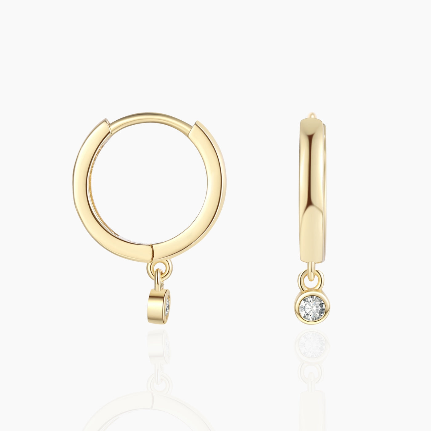 Moissanite Drop Huggie Earrings