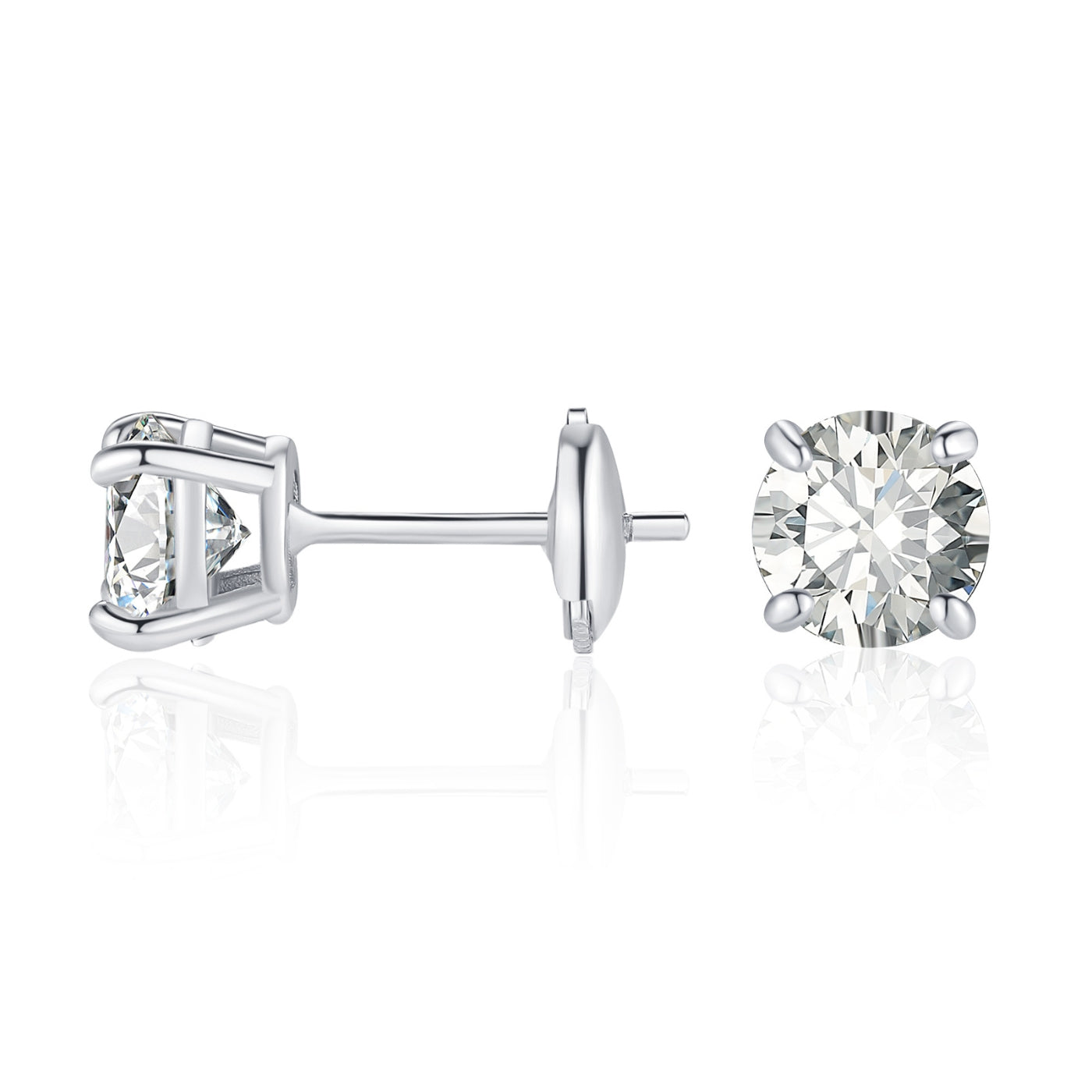 Round Cut Moissanite Stud Earrings