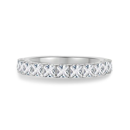 Princess Cut Moissanite Half Eternity Band