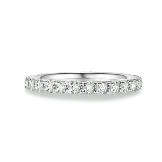 Pave Round Cut Moissanite Eternity Band