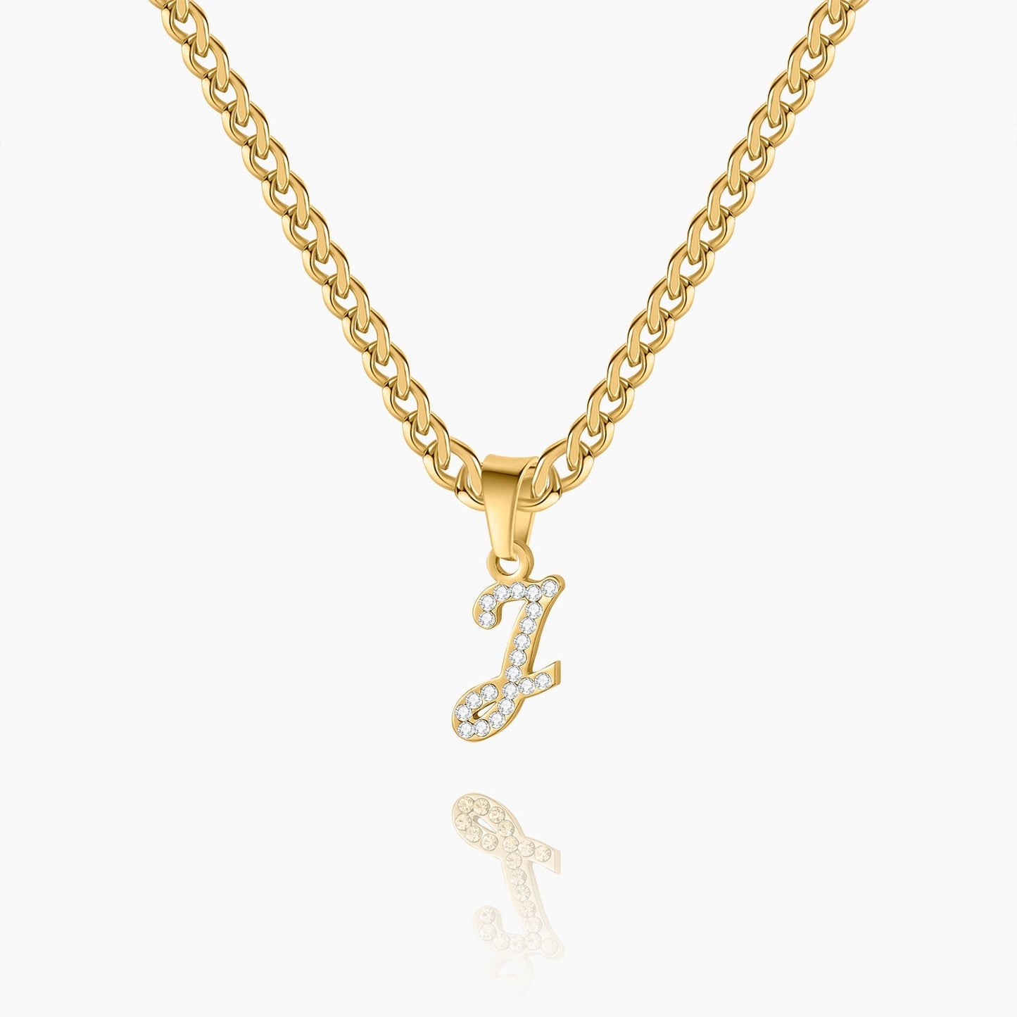 Kids Script Iced Letter Necklace