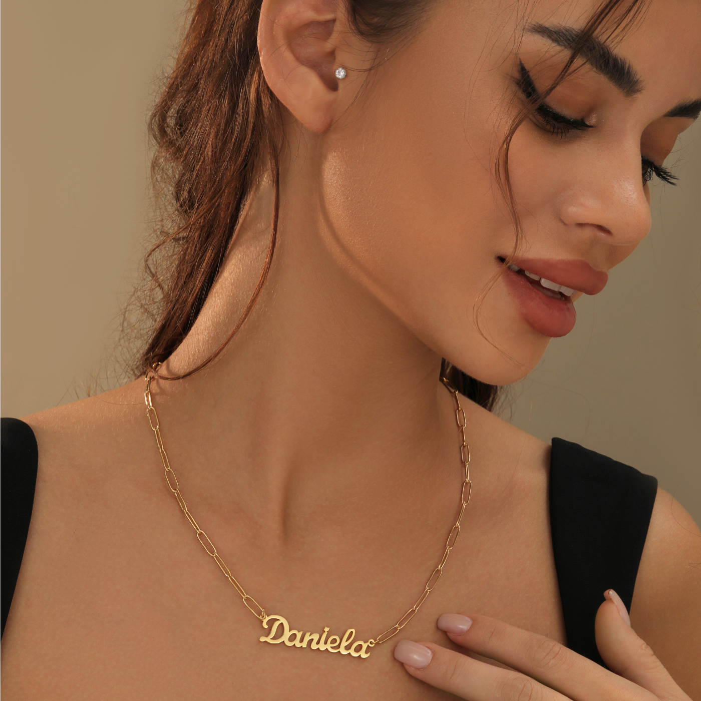 Custom Name Necklace w/ Paper Clip Chain