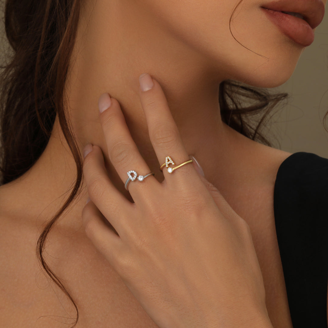 Iced Initial Ring