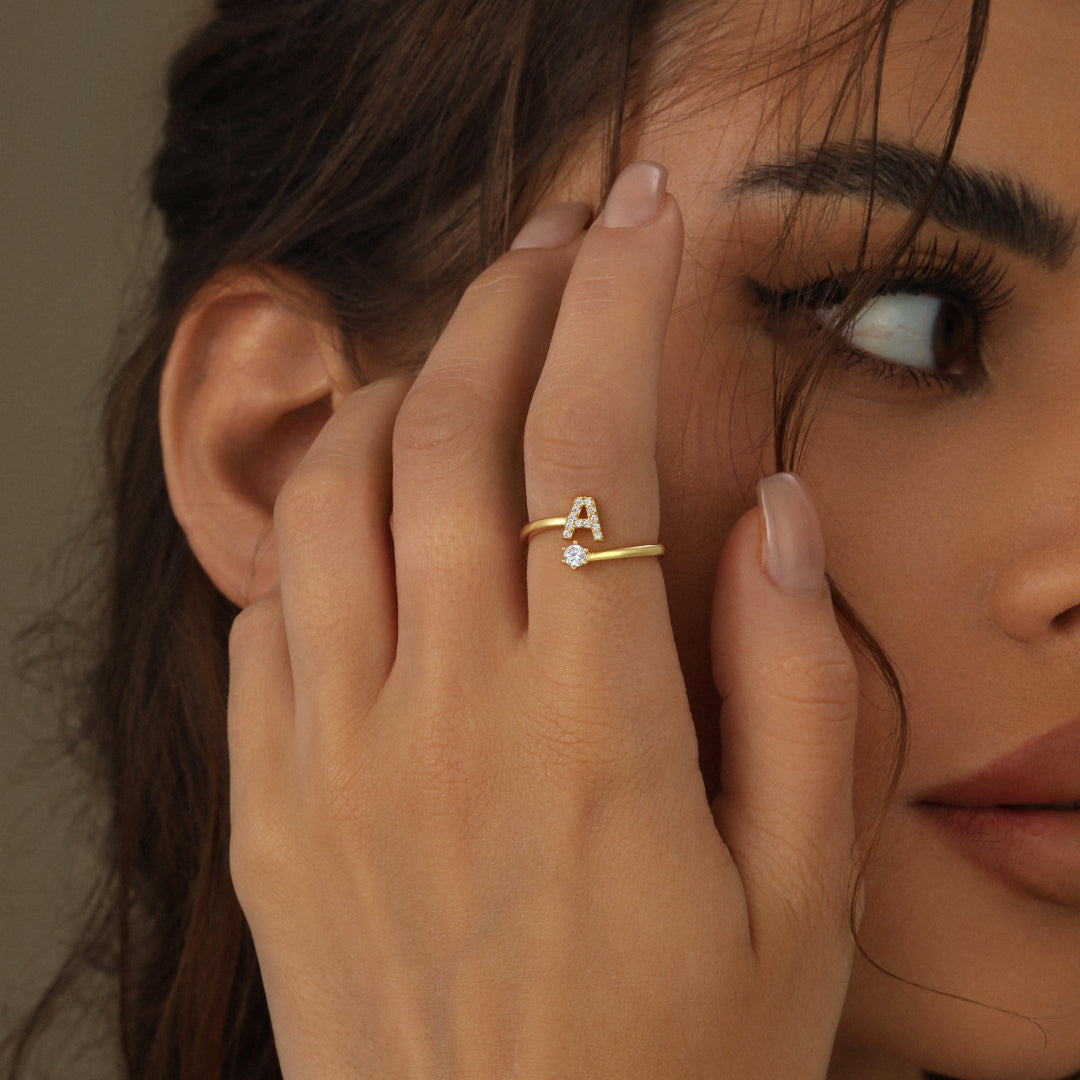 Iced Initial Ring