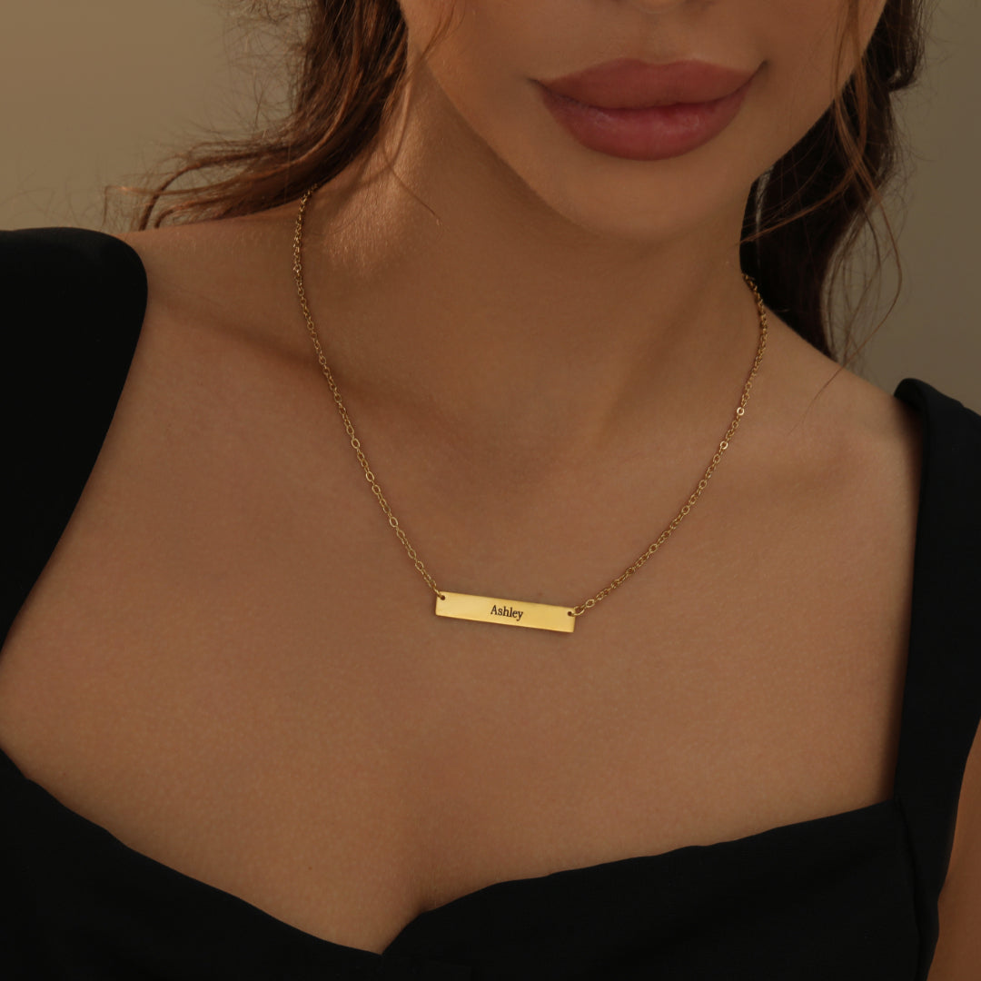 Engraved Bar Necklace