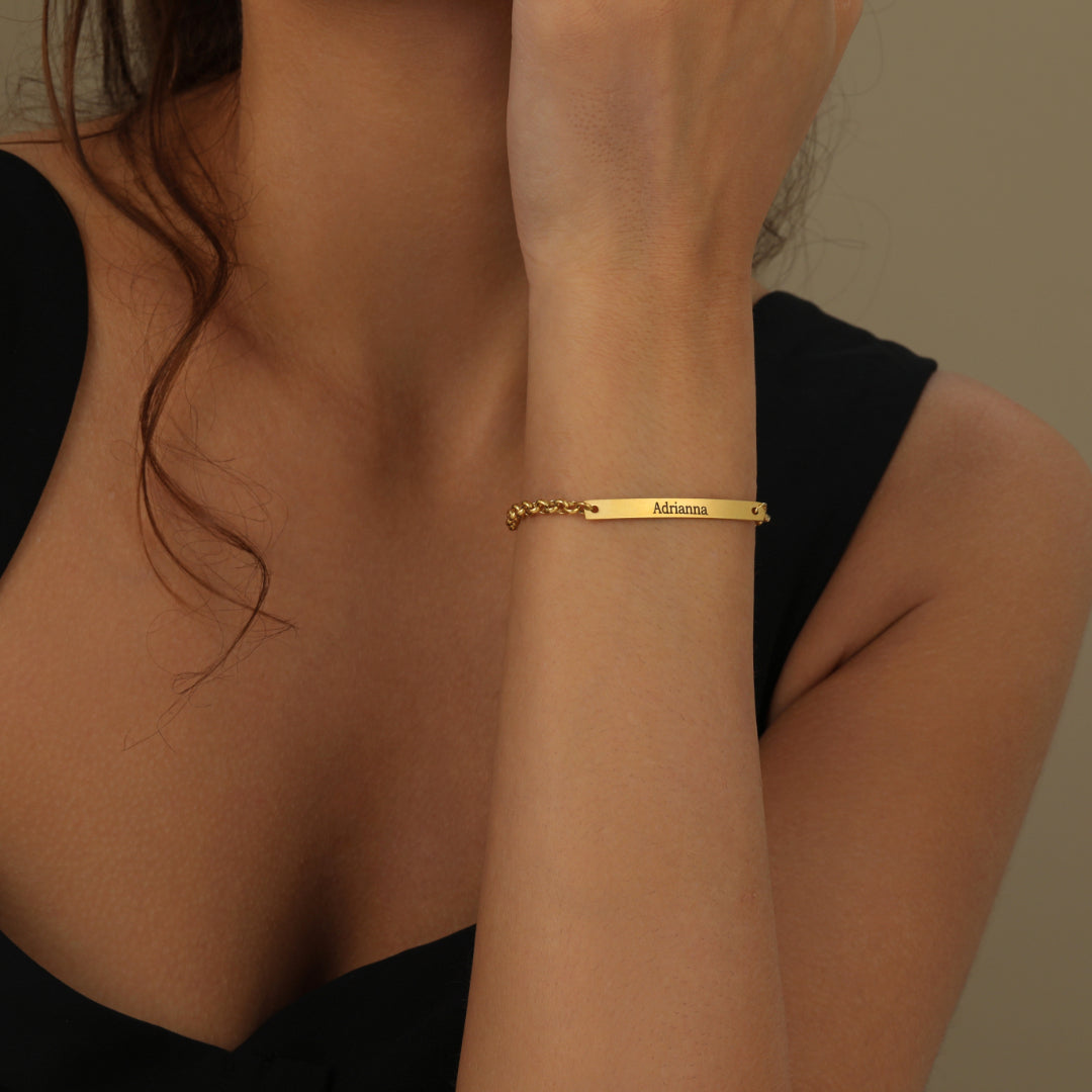 Engraved Bar Bracelet