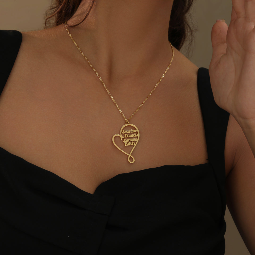 Family Name Heart Necklace