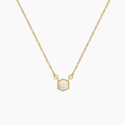 Pendant Necklace w/ Ivory Pearl Stone